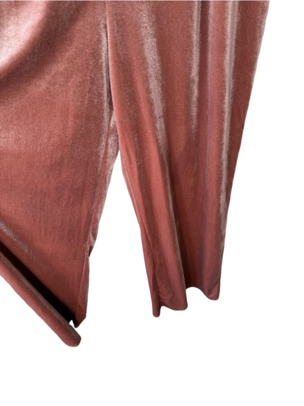 Forever 21 Dusty Rose Velvet V-Neck Wide-Leg Jumpsuit Size L Y2K Wedding - Picture 8 of 12